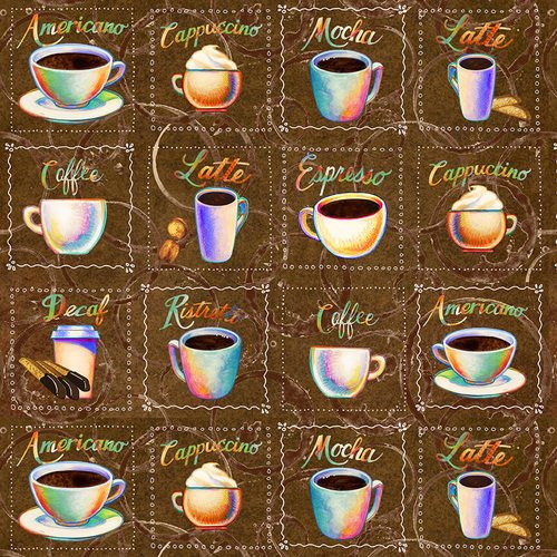 Brewed Awakenings coffee cups panel 9 rows 9829 39