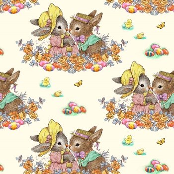 Bunny Tails 9765-44 cream bunnies
