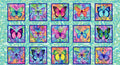 Butterfly Paradise Butterflies Panel 4920 17 Aqua