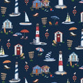 By the Sea Cabana Time Lighthouses cx9104 Navy