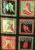 Caliente Peppers Panel 15 motifs 15"x15" each