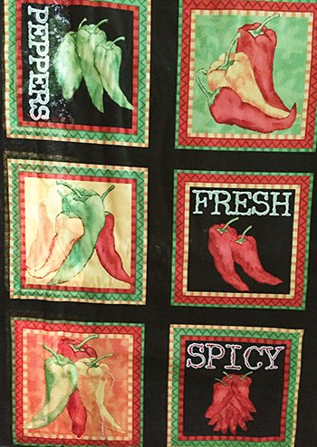 Caliente Peppers Panel 15 motifs 15"x15" each