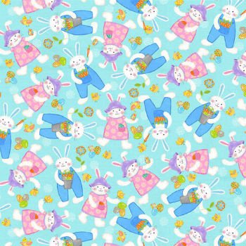 Carrot Patch Bunnies on Blue 4468 11