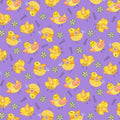 Carrot Patch Chicks on Purple 4466 55