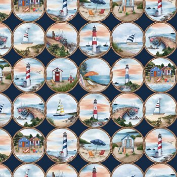 Cast Off Circles cx9113 navy