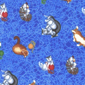 Cat Party Cat Tangle Blue 3411 18414 DKBLU1