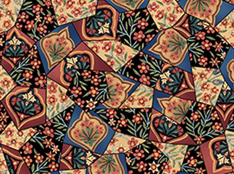 Catkin & Her Kittens Crazy Quilt 22139  Blue