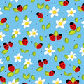 Celebrate summer Ladybugs and Flowers 1555 11 blue