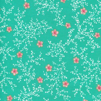 Cherry Blossom Floral Y0183-4M Dark Aqua