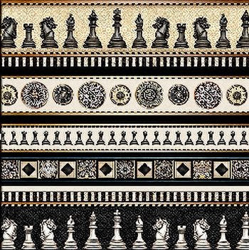 Chess Checkmate Chess border stripe 28661 J Black