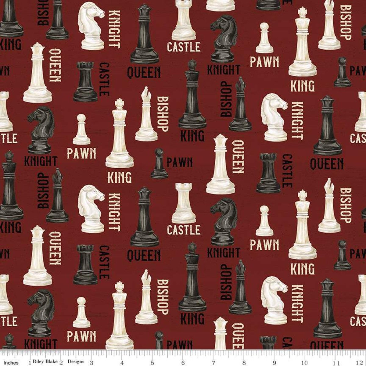 Chess I'd rather be play chess pieces C11260 Red