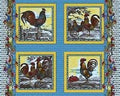 Chicken French Country Panel 10581 Blue