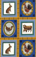 Chicken Le Petite Poulet Panel 21508 Blue