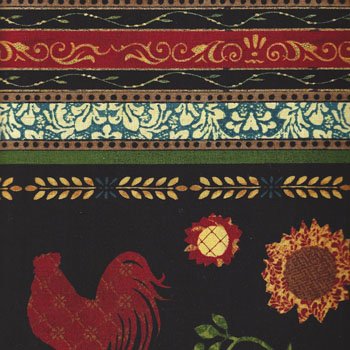 Chicken Sunshine Silhouette Border Stripe 26066 Black
