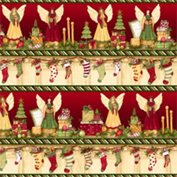 Choir of Angels Border Stripe Red 76308 137