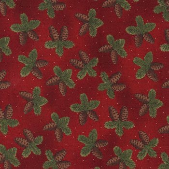 Christmas Magic Pinecones on Red 5991 13