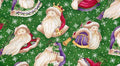Christmas Spirit Santa Faces Y0702 22M Green Metallic
