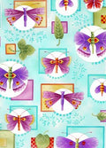 Claire de Lune Butterfly Scenes with Butterflies Y0428 32 Light Aqua