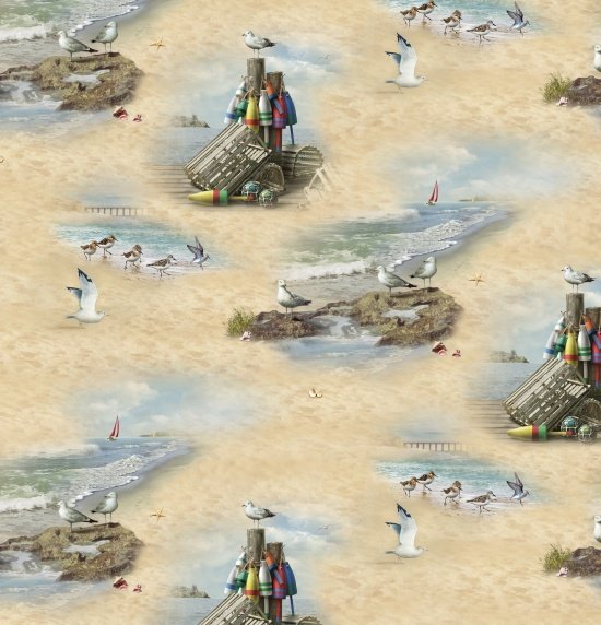 Coastal Dreams motifs 13005 Sand (digitally printed)