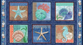 Coastal Dreams Shell and Sea Horse Panel 4854-77 lt Green