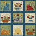 Colorful Cats Squares Panel 10221 99 Multi