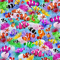 Colorful Sea Fish and Coral C7958 Multi