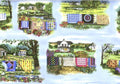 Country Quilts Blue Motifs 2302 Blue