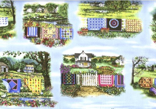 Country Quilts Blue Motifs 2302 Blue