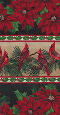 Crimson Christmas Cardinal Border Stripe 2531 2