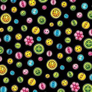 Cute as a Button Buttons Black 6418 99