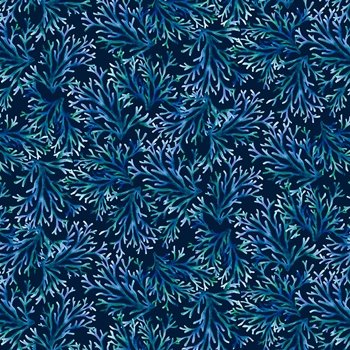 Deep Blue Sea Coral  5786-77 Navy