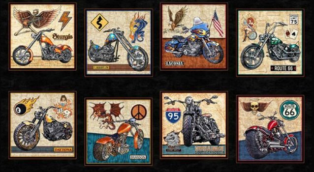 Easy Rider Motorcycle Panel 27480 J Black