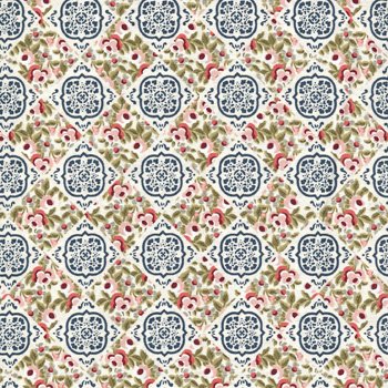 Elizabeth Rose Tiles Dk Blue 4GS 1