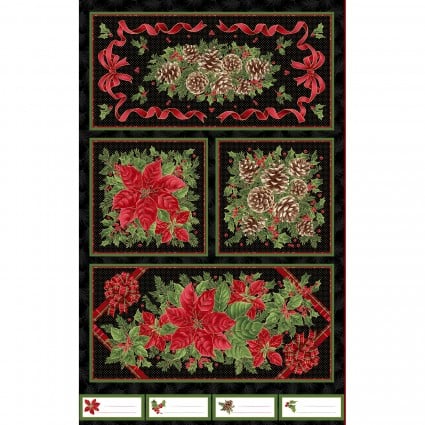 Evergreen Bows Panel MASM10180-J  about 24" xc 44