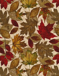 Fall Birchwood Large Tossed Leaves C6381 beige