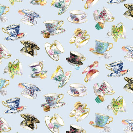 Fancy Tea Tossed Teacups 34001 Blue