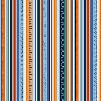 Feline Friends Alley Cats Stripes dc8640 Navy