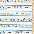 Feline Friends Cat border Stripe DC8659 BLUE