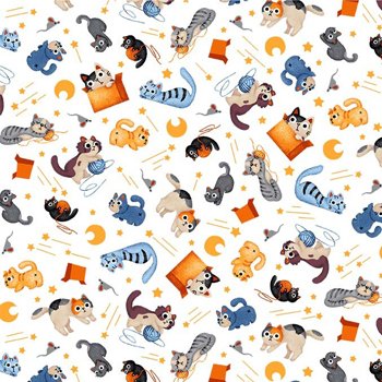 Feline Friends kitty korner cat DC8639D white