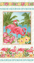 Pink Paradise Flamingo Panel 9870P 78 Pink