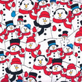 Flannel Marching Snowmen  F2346 10 White