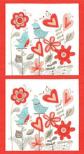Flirt Love heart bird panel 17700-12