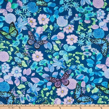 Forest Magic Butterflies and Florals CD8371 Blue