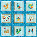 Forever by the Seaside Blocks Panel 24740 Multi
