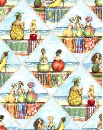 Fruit Ladies Scenes (Diamonds) 1517 Multi