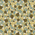 Garden Frolic Bumble Bees 0930 Yellow