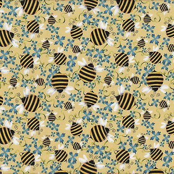 Garden Frolic Bumble Bees 0930 Yellow