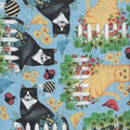 Garden Frolic Cats 0928 1 Lt Blue