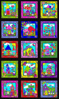 Garden Gnomes block panel (15 Blocks) SM400 BK3 Black