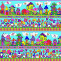 Garden gnomes border stripe SM401 CY2 Perriwinkle